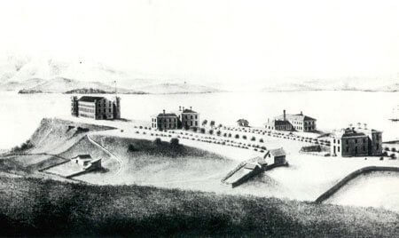 A black and white photo of military arsenal in Benicia